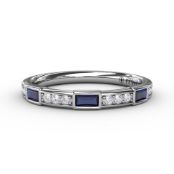 Fana .27ct Sapphire Baguette and .12ct Diamond Band