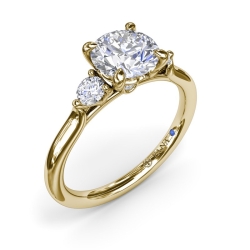 Fana .23ctw Diamond Brilliant Cut Three Stone Engagement Ring Mounting