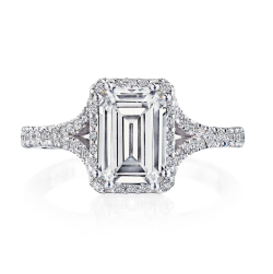 Tacori Dantela .41ctw Diamond Emerald Bloom Engagement Ring Mounting