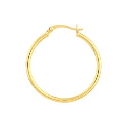J&S Collection Polished Hoop Earrings In 14k Yellow Gold