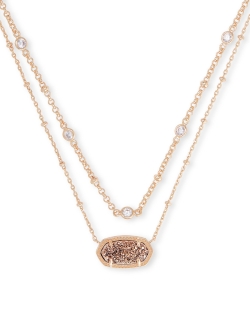 Kendra Scott Elisa Multi Strand Necklace in Rose Gold Drusy