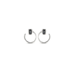 UNO de 50 Silver Plated Semi-Circle Earrings