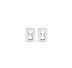 UNO de 50 Silver Plated Square Link-Shaped Earrings