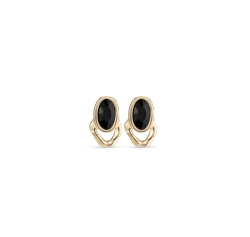 UNO de 50 Black Crystal Earrings