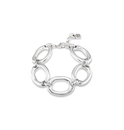 UNO de 50 Silver Plated Large Oval Link Bracelet