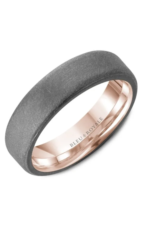 Bleu Royale 14k Tantalum Grey and Rose Gold Wedding Band
