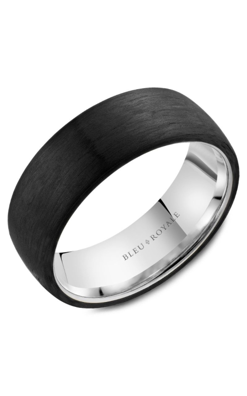 Bleu Royale 7.5mm Carbon Accent Wedding Band