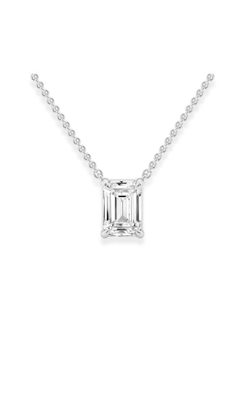 The Diamond Lab 2.04ctw Diamond Solitaire Emerald Pendant