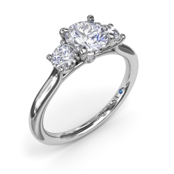 Fana .34ctw Diamond Petite Three-Stone Diamond Engagement Ring Mounting