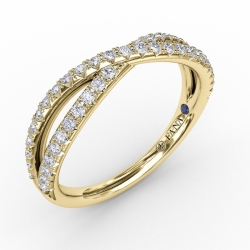 Fana .35ctw Diamond French Pave Crossover Band