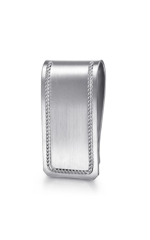 Gabriel & Co. 925 Sterling Silver Money Clip with Twisted Rope Trim