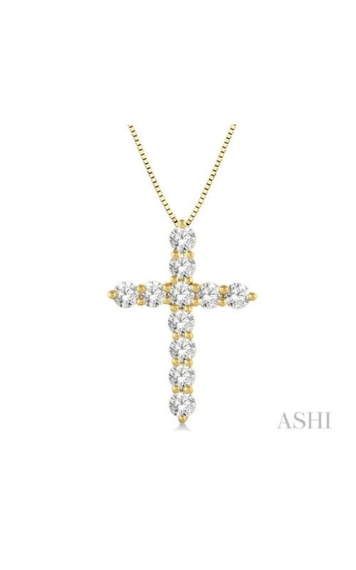 J&S Collection 1.00ctw Diamond Cross Pendant in Yellow Gold