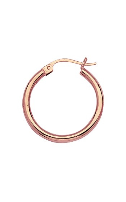 J&S Collection 2X20mm Hoop Earrings in 14k Rose Gold