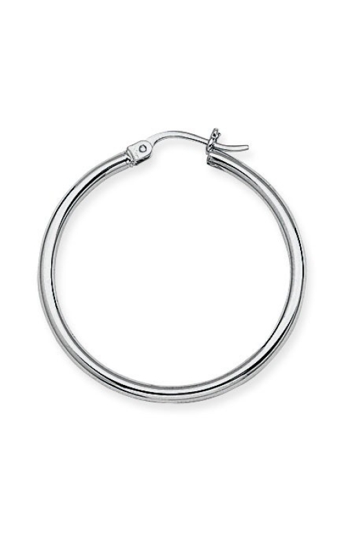 J&S Collection Polished Hoop Earrings In 14k White Gold