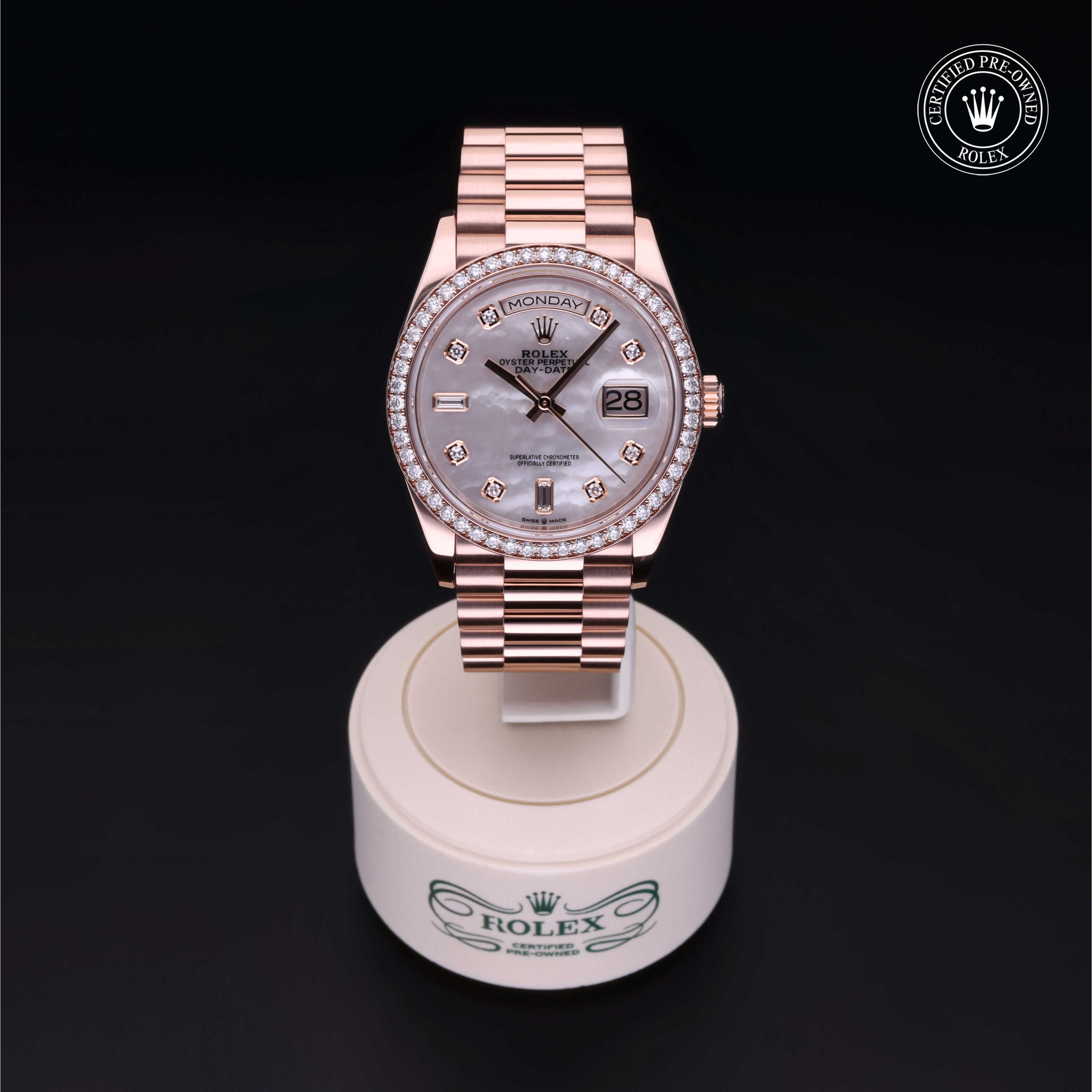 Rolex Day-Date in Gold 18 Karat Rose M128345RBR-0028 at James & Sons