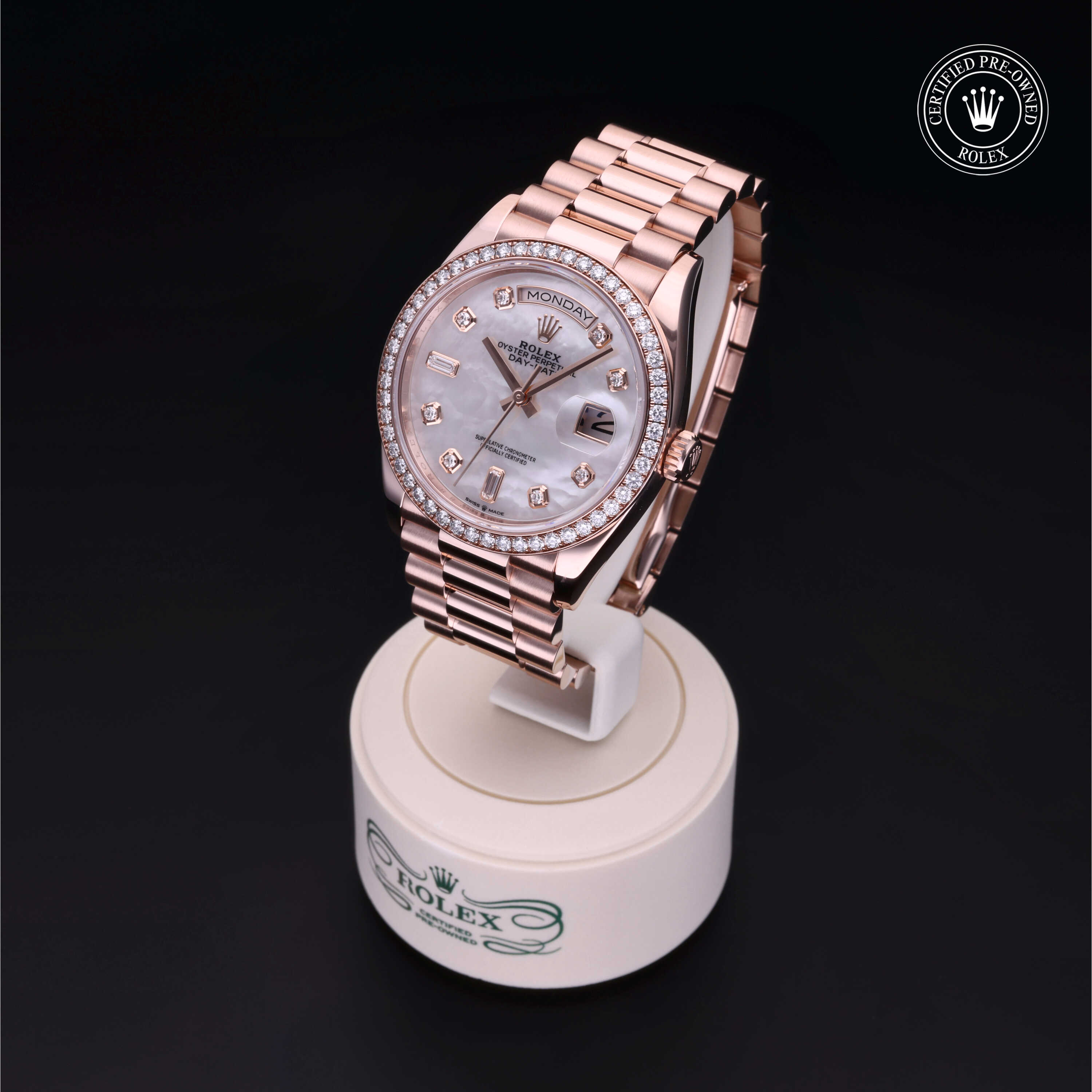 Rolex Day-Date in Gold 18 Karat Rose M128345RBR-0028 at James & Sons