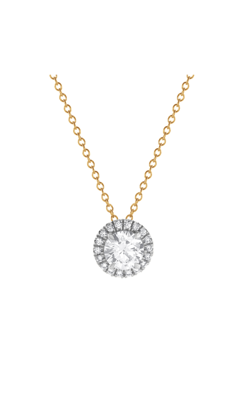 The Diamond Lab .90ct Round Diamond Halo Pendant