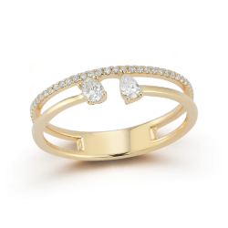 Dana Rebecca Alexa Jordyn Multi-Shape Diamond Double Row Ring