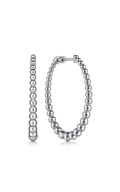 Gabriel & Co Silver Bujukan Graduated 40mm Classic Hoop Earrings