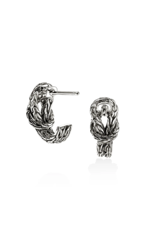 John Hardy Love Knot Silver Hoop Earrings