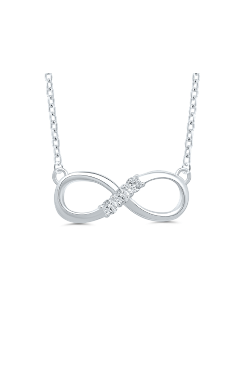 J&S Collection .10ctw Diamond 3 Stone Infinity Pendant