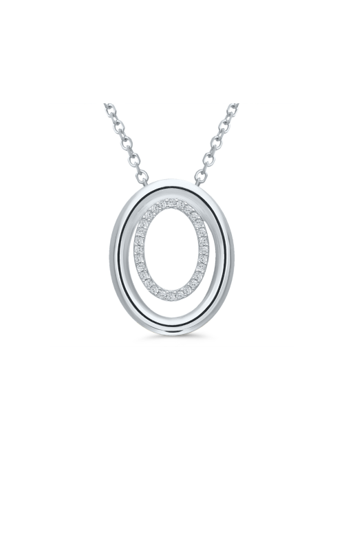 J&S Collection .10ctw Diamond Double Oval Pendant