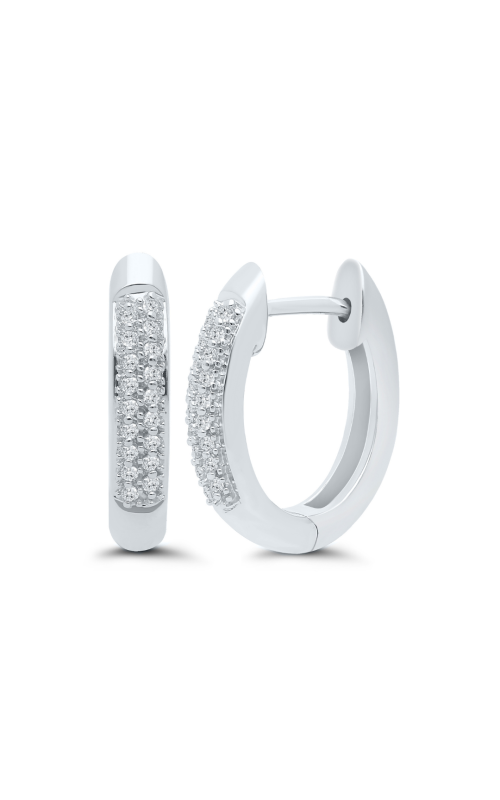 J&S Collection .10ctw Diamond Pave Hoop Earrings