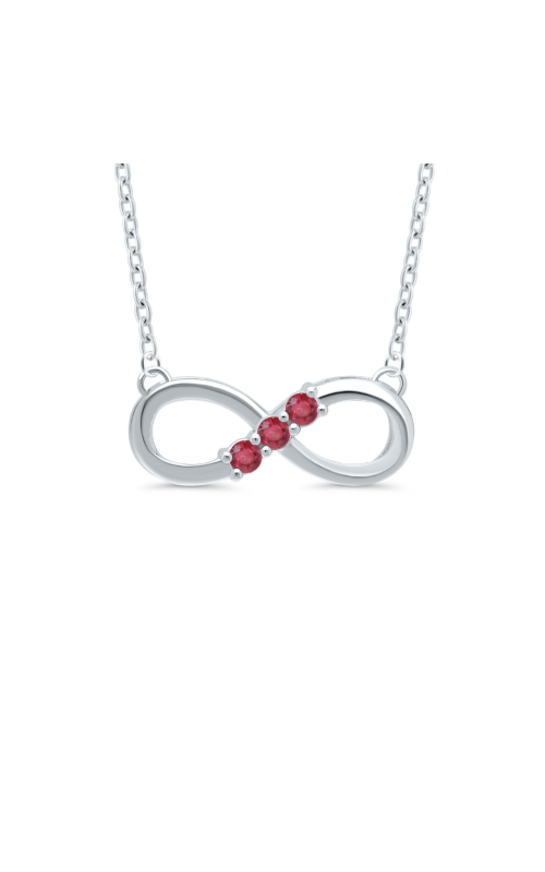 J&S Collection .25ctw Ruby 3 Stone Infinity Pendant