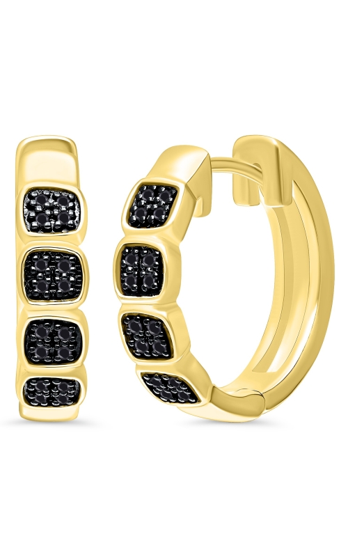 J&S Collection .10ctw Black Diamond Huggie Hoops Earrings