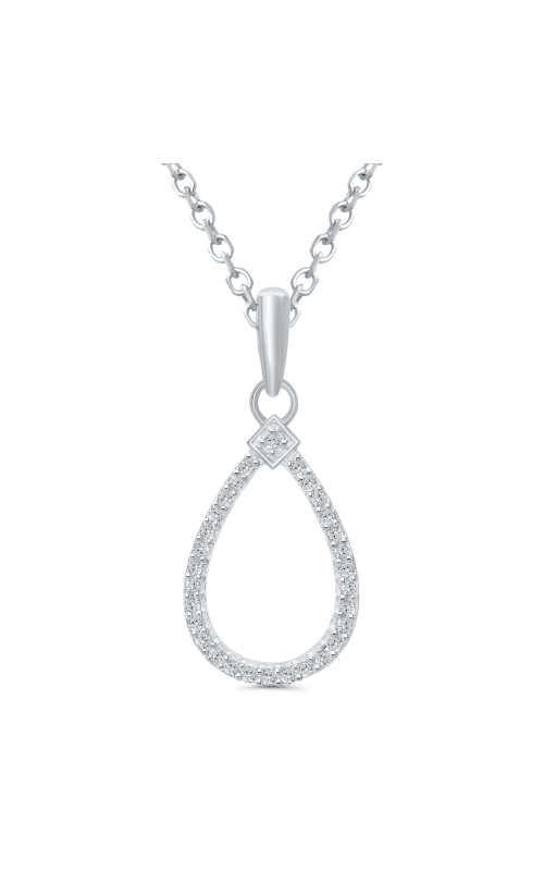 J&S Collection .10ctw Diamond Teardrop Pendant