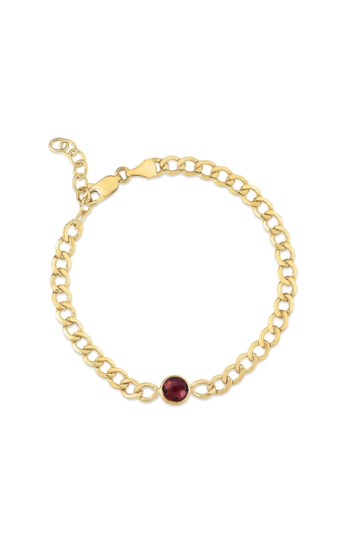 J&S Collection Garnet Curb Chain Bracelet