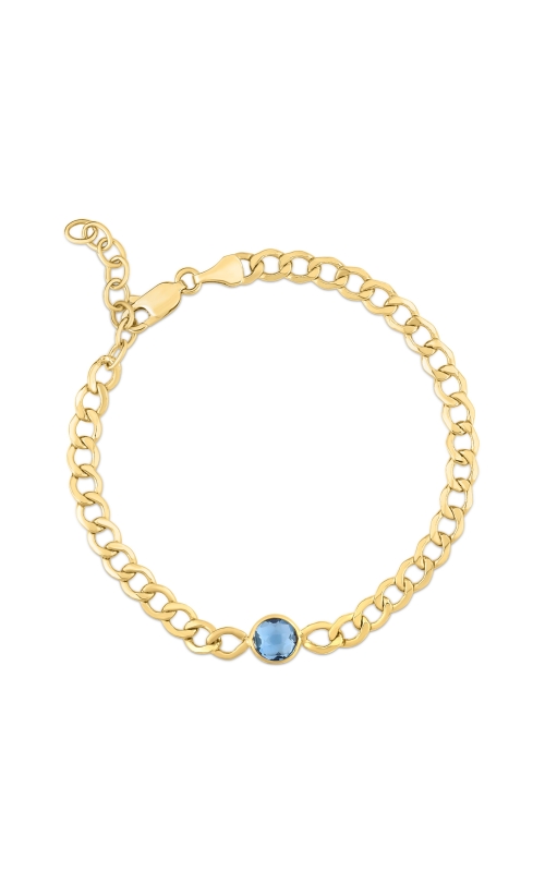 J&S Collection Blue Topaz Curb Chain Bracelet