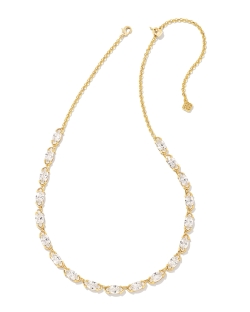 Kendra Scott Genevieve Gold Strand Necklace in White Crystal
