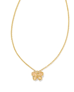 Kendra Scott Mae Gold Butterfly Short Pendant Necklace in Golden Abalone