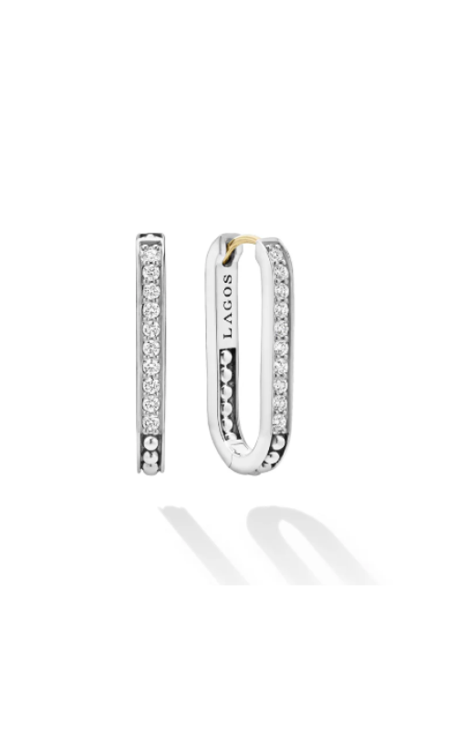 LAGOS Caviar Spark Linear Diamond Hoop Earrings