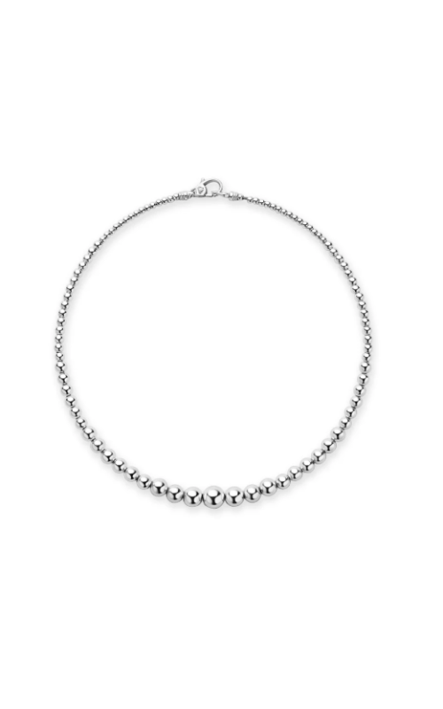 LAGOS Caviar Bubbly Petite Silver Graduated Bead Necklace