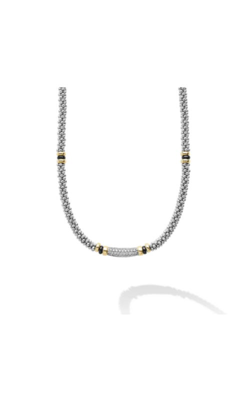 LAGOS Black Caviar Two-Tone Ceramic Diamond Necklace
