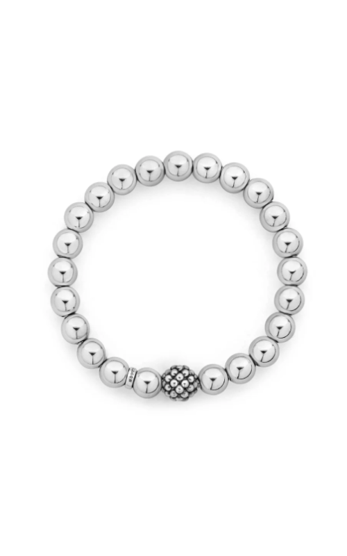 LAGOS Signature Caviar Stretch Silver Bead Bracelet