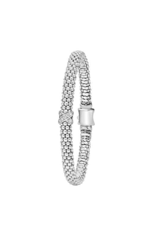 LAGOS Embrace .07ctw Single Station X Silver Diamond Bracelet
