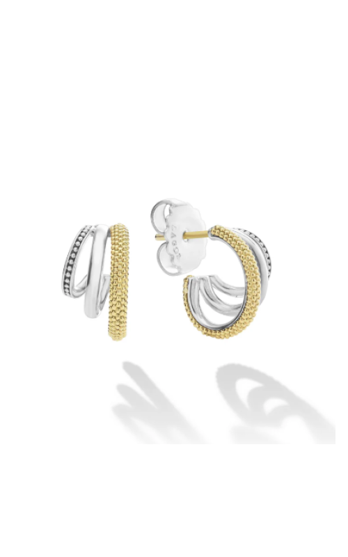 LAGOS Caviar Lux Three Ring Hoop Earrings