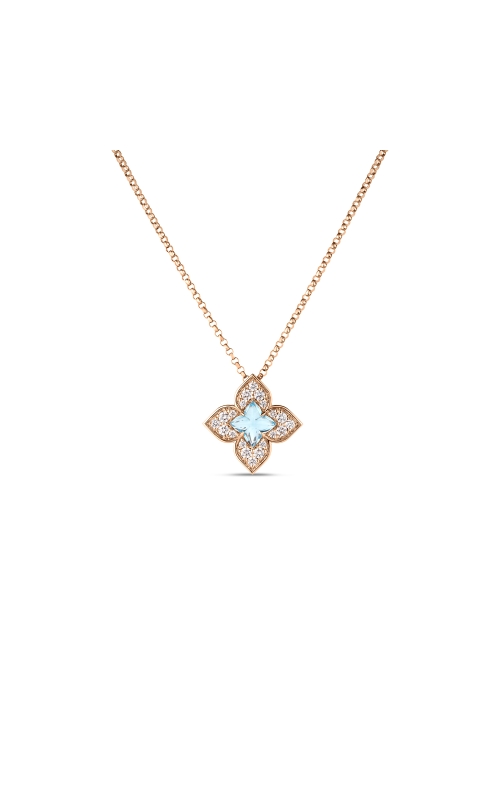 Roberto Coin .75ct Blue Topaz & .17ct Diamond Venetian Princess Pendant