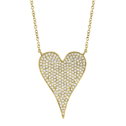 Shy Creation .43ctw Diamond Pave Heart Necklace