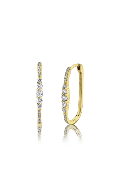 Shy Creation 0.29ctw Diamond Oval Hoop Earrings