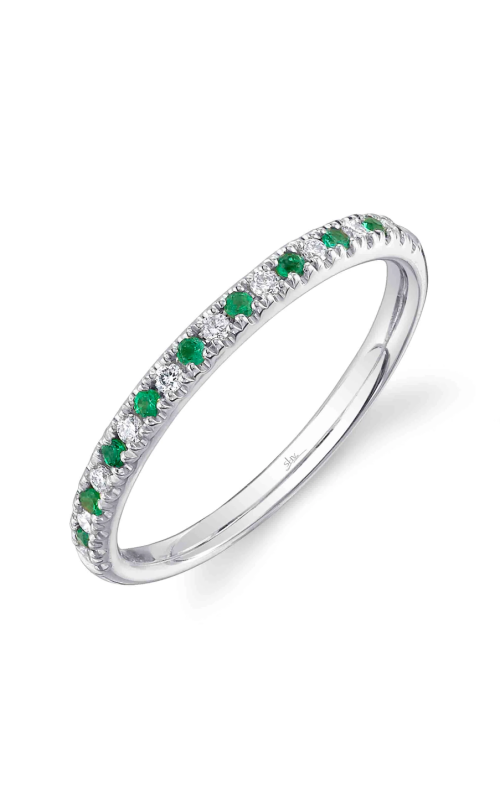 Shy Creation .10ctw Emerald & .10ctw Diamond Band