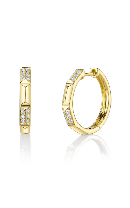 Shy Creation .24ctw Diamond Geo Cut Hoop Earrings