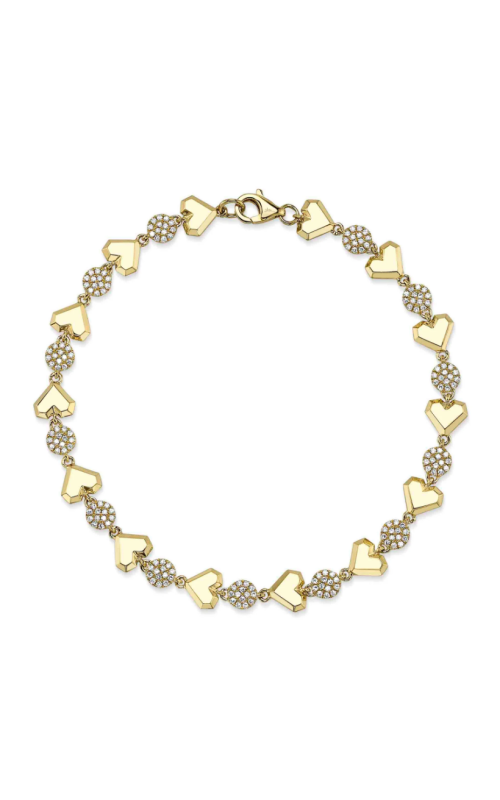 Shy Creation .40ctw Diamond Pave Circle Heart Geo Cut Bracelet