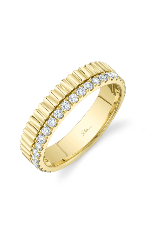 Shy Creation .42ctw Diamond Fluted Band