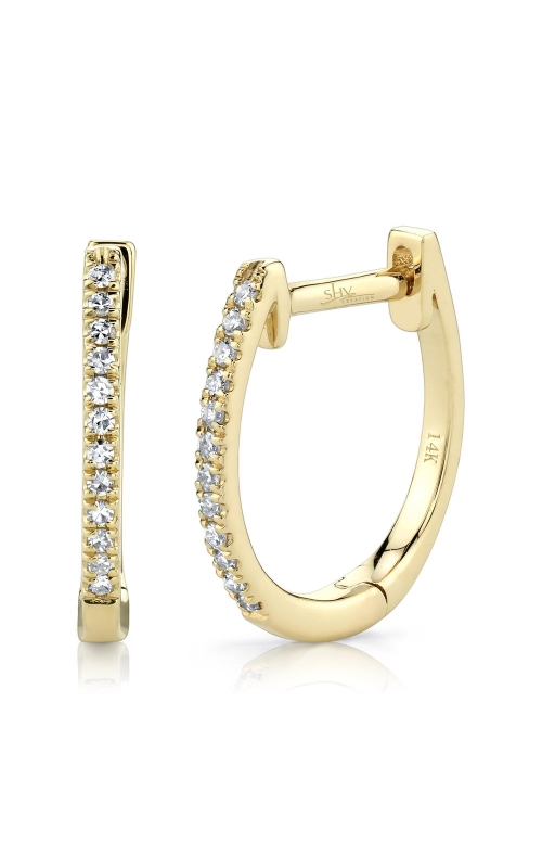 Shy Creation 0.08ctw Diamond Huggie Earrings